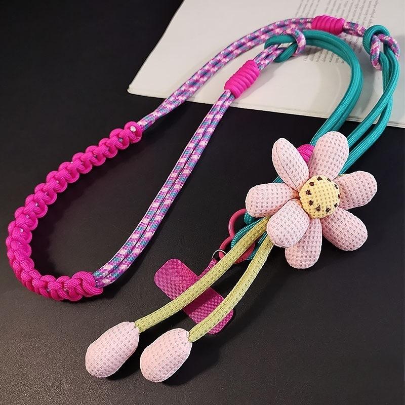 Women's Adjustable Phone Lanyard, Crossbody, Neck and Wrist Strap, Multi-Functional Woven Rope, Fresh Style for Outdoor Travel and Hiking