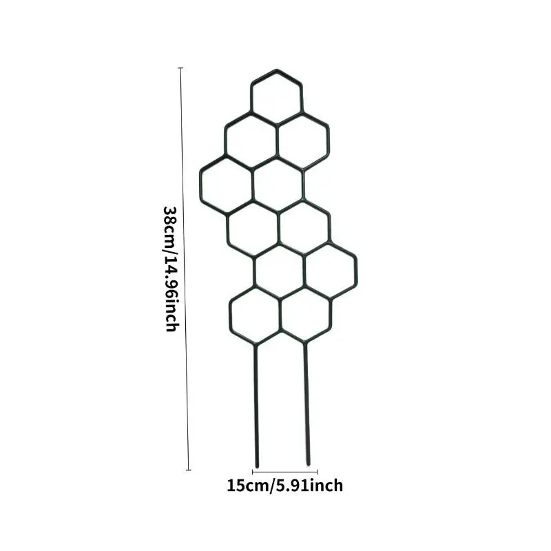 2-Piece 14.96x5.91-inch honeycomb plant climbing bracket, rust-proof design, suitable for potted vines and flowers, space-saving indoor and outdoor garden support frame