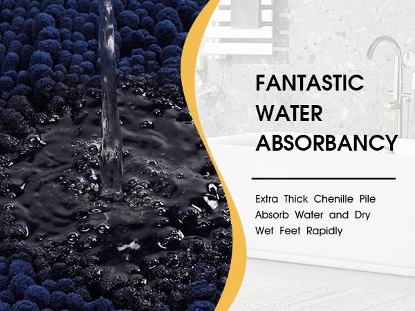 ACCUMTEK Upgrade Extra Large Bathroom Rug Set Ultra Soft, Thick Absorbent Bath Mats, Non Slip Chenille Toilet Mat for Bathroom, Bedroom, Kitchen