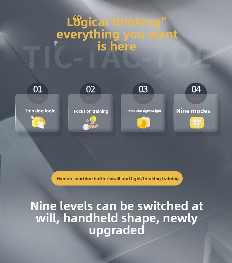 New Smart Tic-Tac-Toe, Children's Educational Multi-Mode Toy, Board Game Handheld Electronic Game Console, Logic Thinking Training Parent-Child Interactive Toy, Holiday Gift