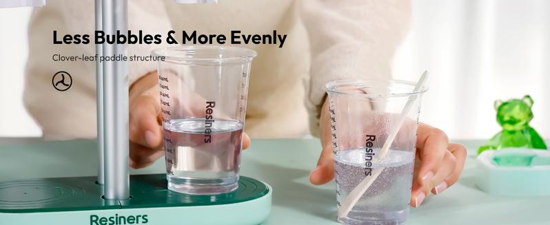 Resiners Dual-Head Resin Mixer, Rechargeable Epoxy Mixer, Stepless Speed & Minimum Bubbles, Electric Stirrer Paddles for Resin, Adhesive Tape For DIY Crafts Scrapbooking