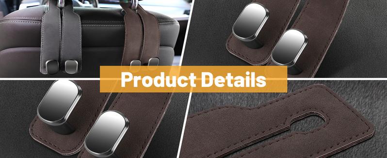 Car Seat Back Hook, 2 Counts Car Seat Back Hanger, Multifunctional Car Storage Hook, Car Interior Accessories for Women & Girls, Car Organizer