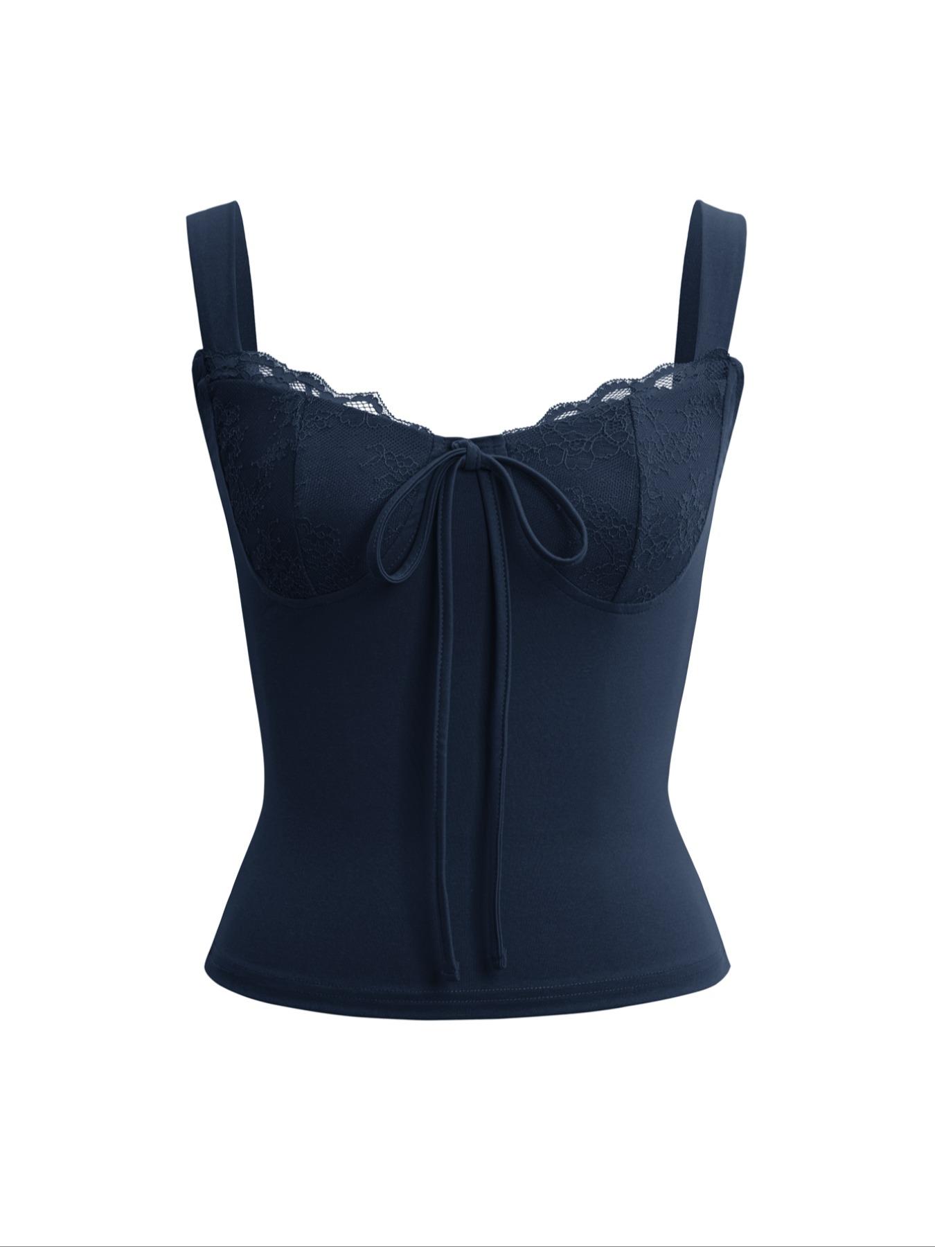 Women's Lace Trim Bodysuit Fashion Slim Fit Top Strapless Comfortable Fabric, Casual Style Short Sleeve Plain Design Womenswear