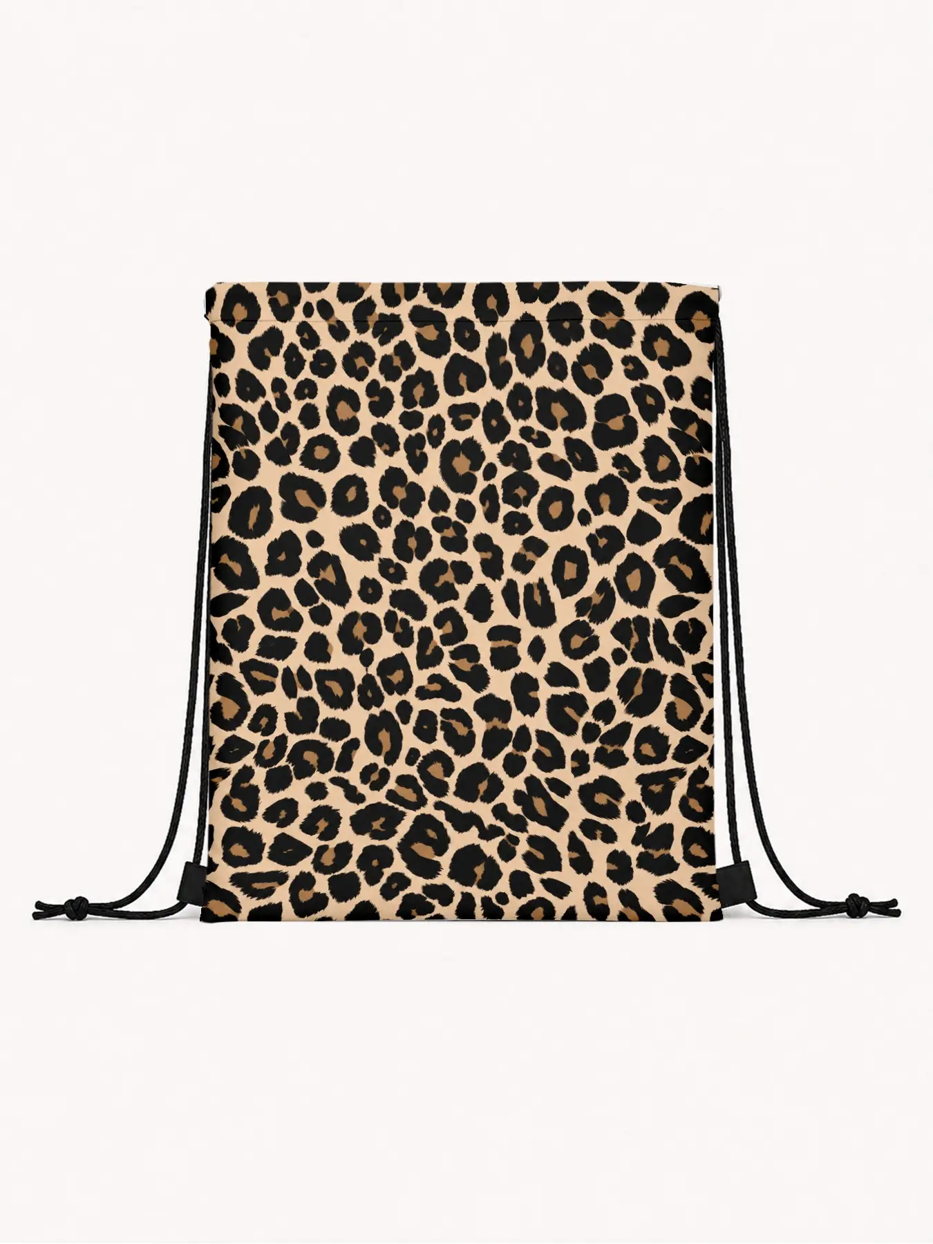Leopard Print Drawstring Backpack, Waterproof Fabric, Ideal for Fitness, Travel, Daily Use, Animal Pattern Fashion Enthusiasts, Workout Bag