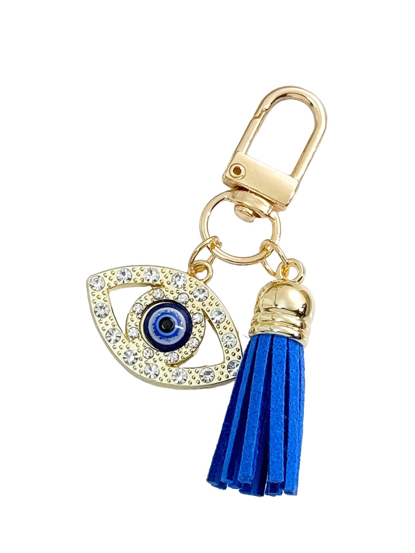 Fashion Creative Devil Eye and Elephant Palm Pendant Keychain Bag Charm, Friendship Gift, Unique Accessory for Daily Use