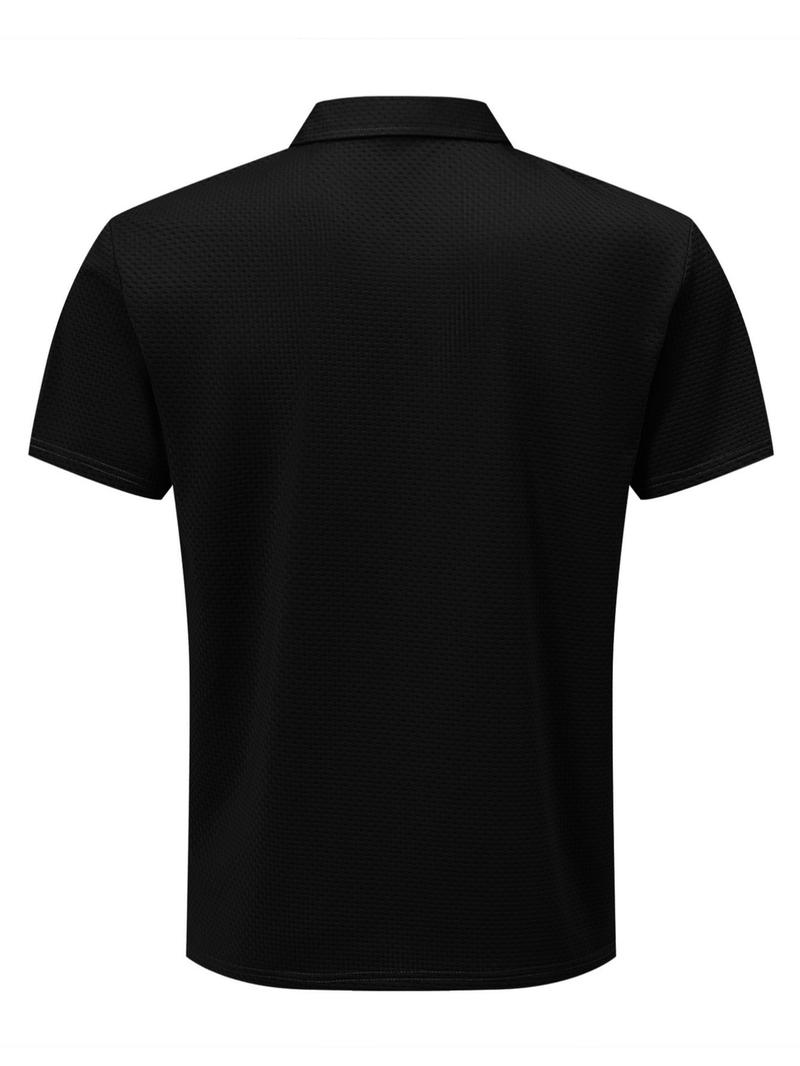 Men's Regular Fit Letter Print Polo Shirt, Casual Short Sleeve Collared Top for Summer, Fashion Men's Clothes for Daily Wear