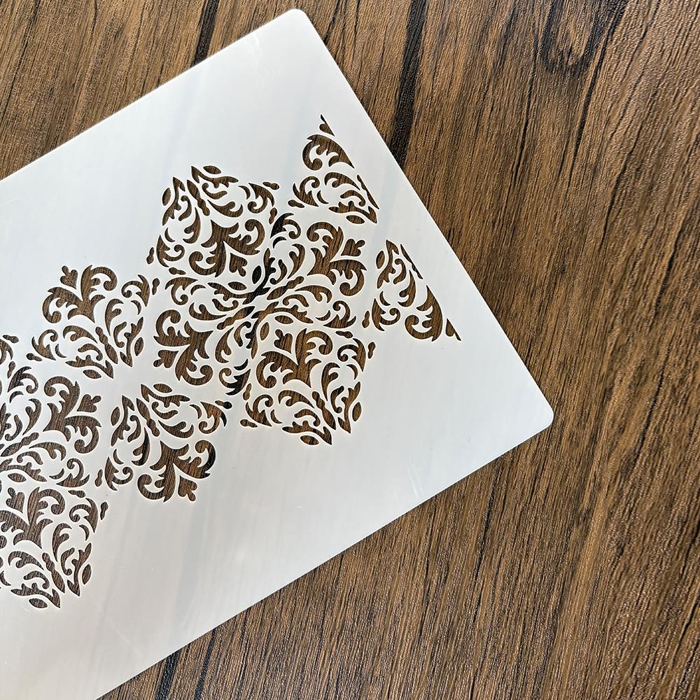 Reusable Cake Stencil Sprinkle Mold, Damascus Pattern Baking Decoration Template, Food Grade Home DIY Cake Printing Tool, Wedding Birthday Party Decor, Pastry Decorating Tools