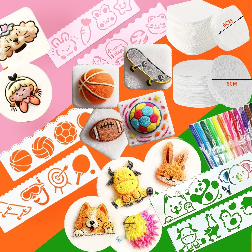 55pcs Hollow Out Drawing Templates, Magic Foam Craft Kit, Easter Basket Filler, DIY Art Supplies, Creative Home Decor, Professional Adult Art Projects
