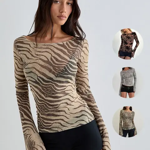 【Black Friday】Women's Fashion Zebra Print Lightweight Long Sleeve Top, Casual Spring & Fall Wear, Versatile Ladies' Clothing