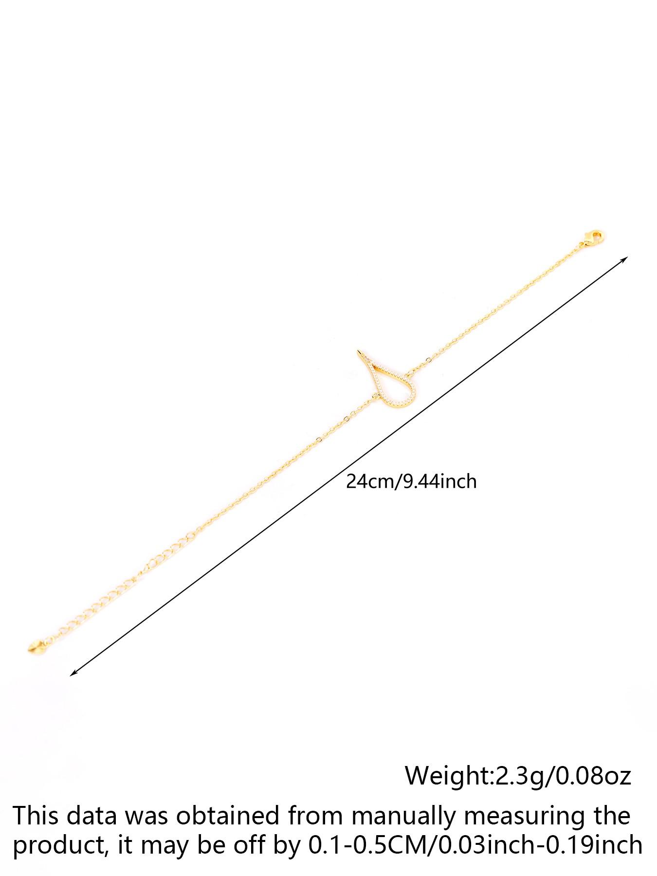 Luxury Minimalist 18K Gold Plated Teardrop Bracelet, Dainty Adjustable Chain For Women, Perfect Daily Office & Bestie Gift