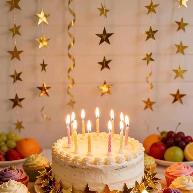 72/108-Piece Sparkling Gold Star Sequin Banner Set | Perfect for Party Decorations, Birthday Gifts, and DIY Crafts | No Power Required