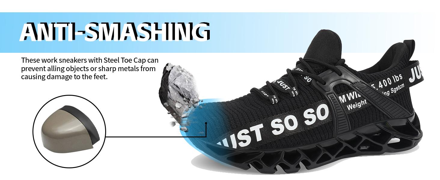 Steel Toe Shoes for Men Women Safety Work Sneakers Lightweight Comfortable Slip Resistant Shoes Footwear Walking Shoes Girl Closed