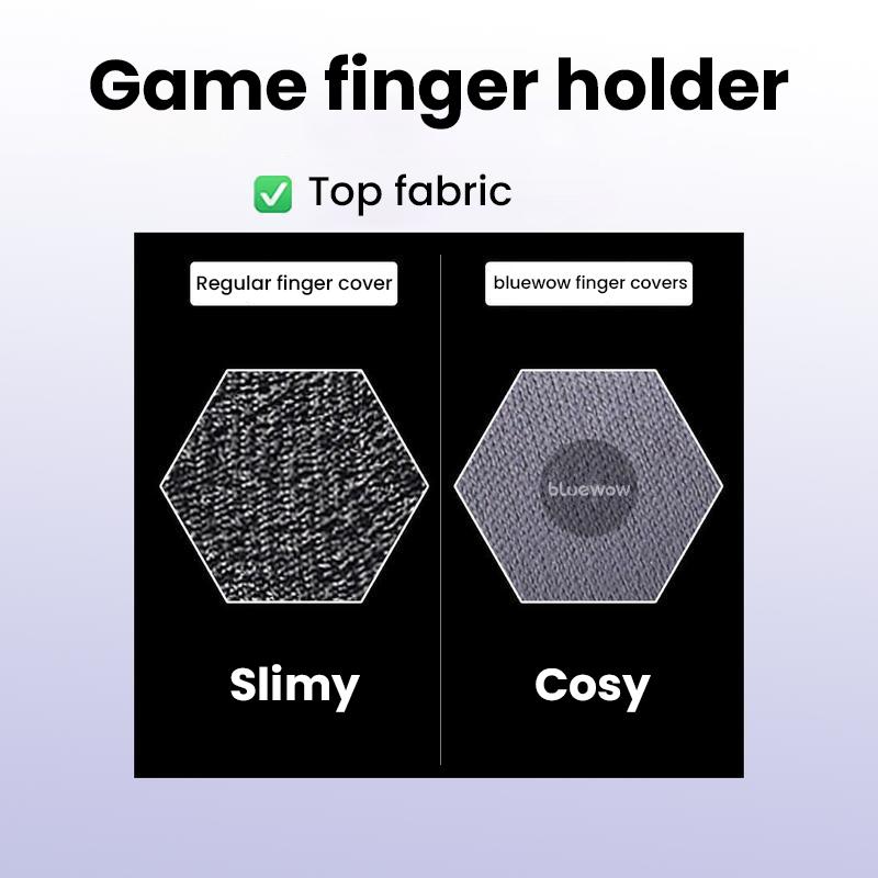 BlueWow Superconductive Silver Fiber Gaming Finger Sleeves Ultra-Stretchy Durable High Sensitivity Sweat-Proof Protection Thumb Grip for Mobile Game Controller