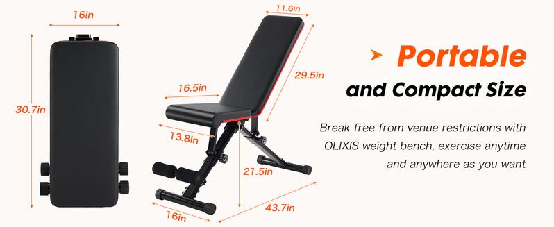Weight Bench Adjustable Workout Bench for Home Gym, Foldable Bench Press for Full Body Exercise and Strength Training, 795LBS Capacity Incline Decline Sit Up Benches