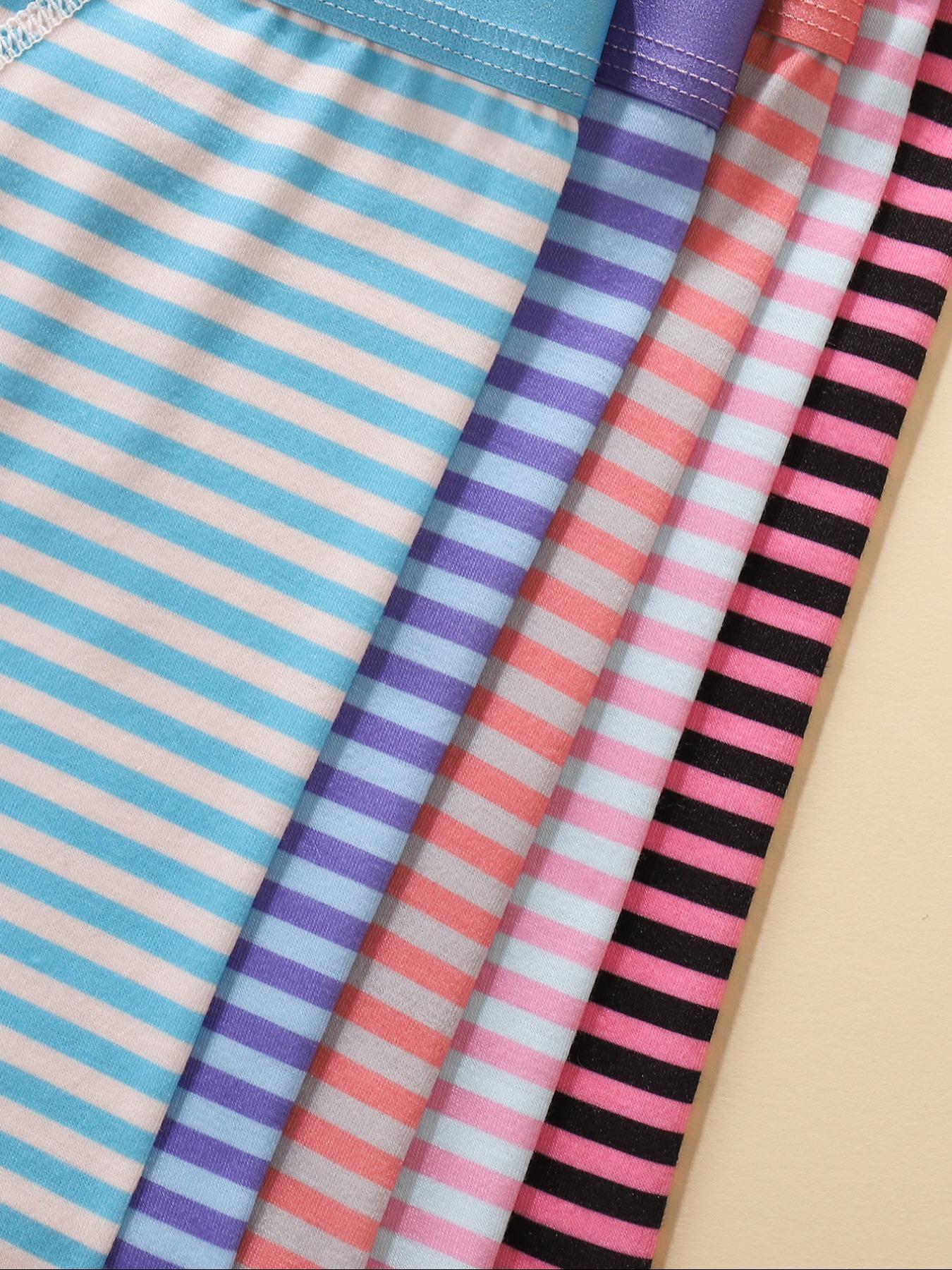 Women's Striped Print Boyshorts, Soft Comfy Breathable Panty for Daily Wear, Underwear for All Seasons, Soft Breathable Knicker, Womenswear, High Waist Panties, Casual Breathable Knicker