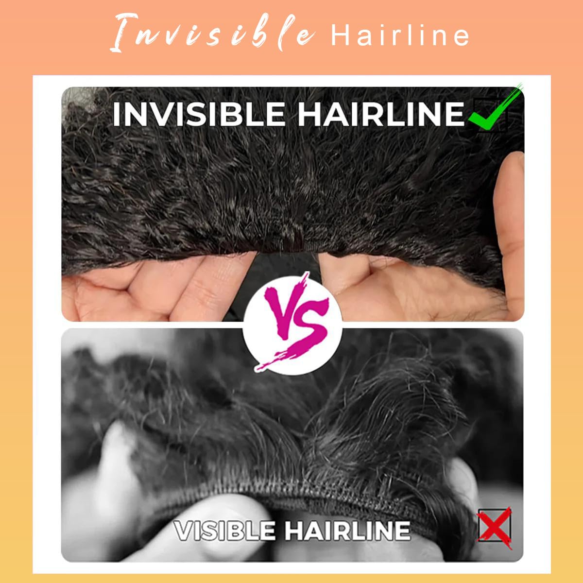 【Half Wig】Bling Hair Kinky Curly Half Wig Human Hair Seamless Kinky Curly 3 In 1 Half Wig Flip Over Beginner Friendly Glueless Wear and Go Drawstring Heandband Clip in Wig No Sew In Black Color 12-32 Inch