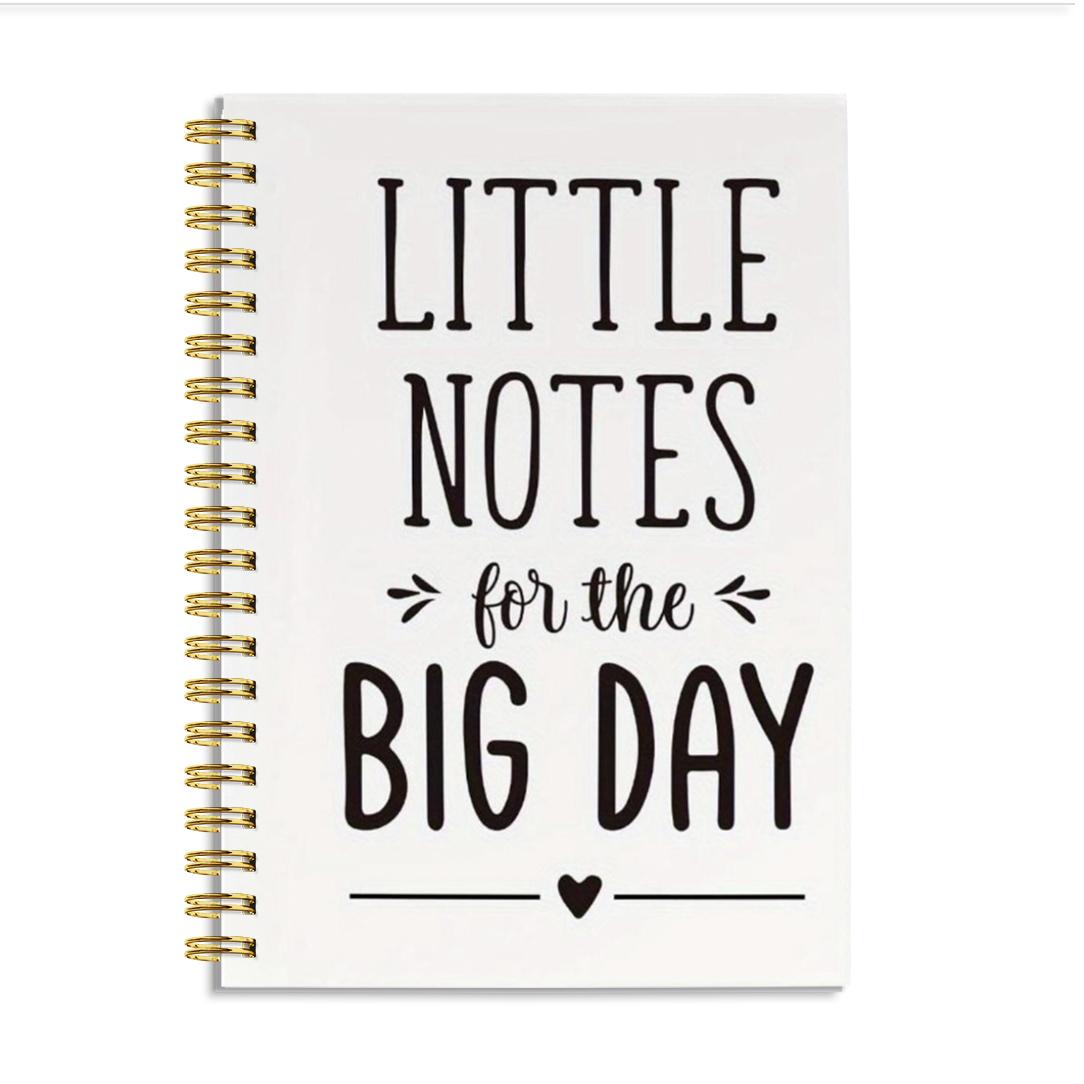 Wedding Spiral Notebook, 8.3*5.5 Inches, Engagement Bride Gift, Wedding Planning Line Page Notebook, Perfect for Holiday Parties, Gifts