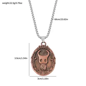 Retro Gothic Hollow Knight Silksong Pendant Necklace Hip-Hop Fitness Outfit Accessory Game Fan Gift Jewelry