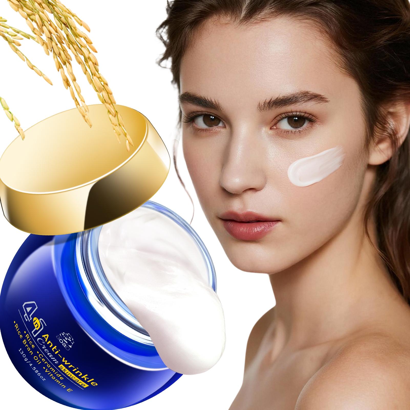 Aoao 4-In-1 Rice Cream, Ceramide and Vitamin E, Nourishing Essence, Moisturizing Day and Night Cream, Large Bottle
