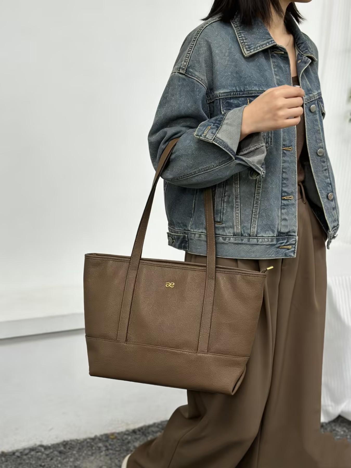 House of Littlebunny Corporate Daily Tote Bag, Sophisticated Leather Design, Organizational Compartments, Ideal for Career Women