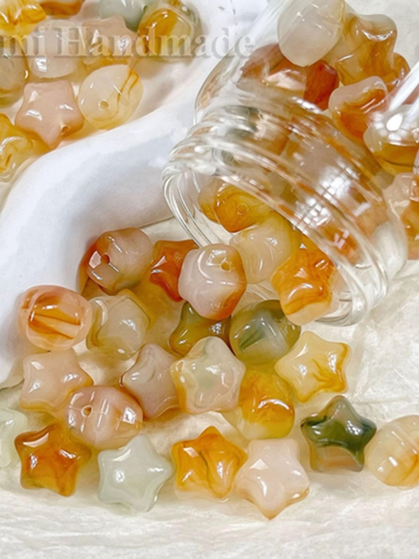 50 Mixed Color Acrylic Star Beads for DIY Jewelry, 12mm Stylish Star Beads for Bracelets Necklaces Keychains & Christmas Crafts, Jewelry Making Kit