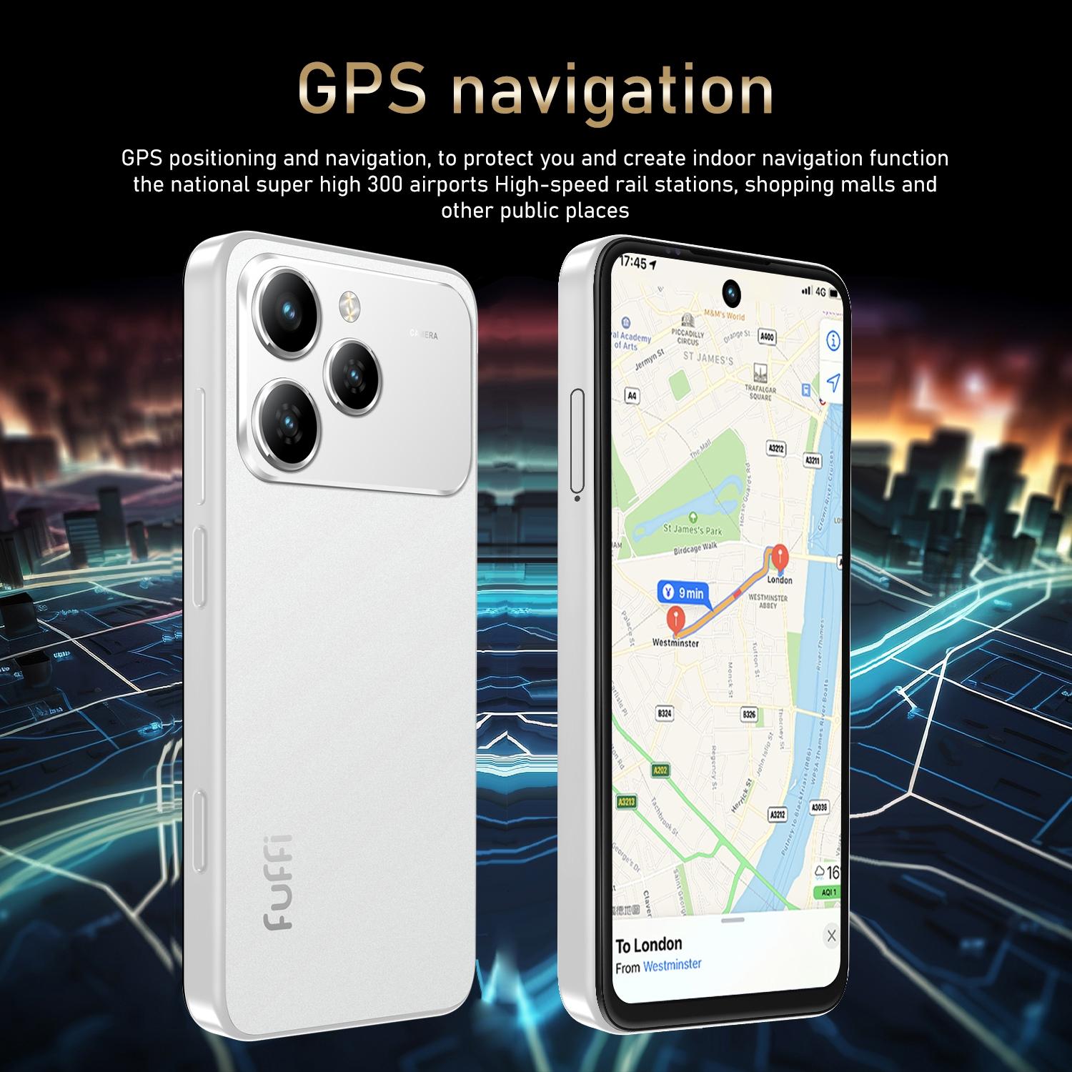 Fuffi M17 Pro Mini Smartphone - 5.36-Inch HD Screen, 4GB RAM 32GB ROM, Quad-Core Processor, Fingerprint Sensor, 4G Dual SIM, 2500 mAh Battery - Integrated Metal Frame with Phone Lanyard & Protective Case