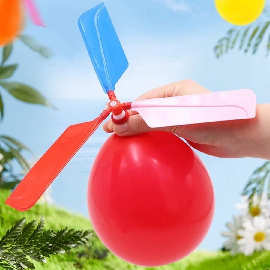 1/2/4pcs Helicopter Balloon Free Assembly & Disassembly Manual Balloon Outdoor Flight Model Spiral Flying Balloon Creative Handmade Crafts