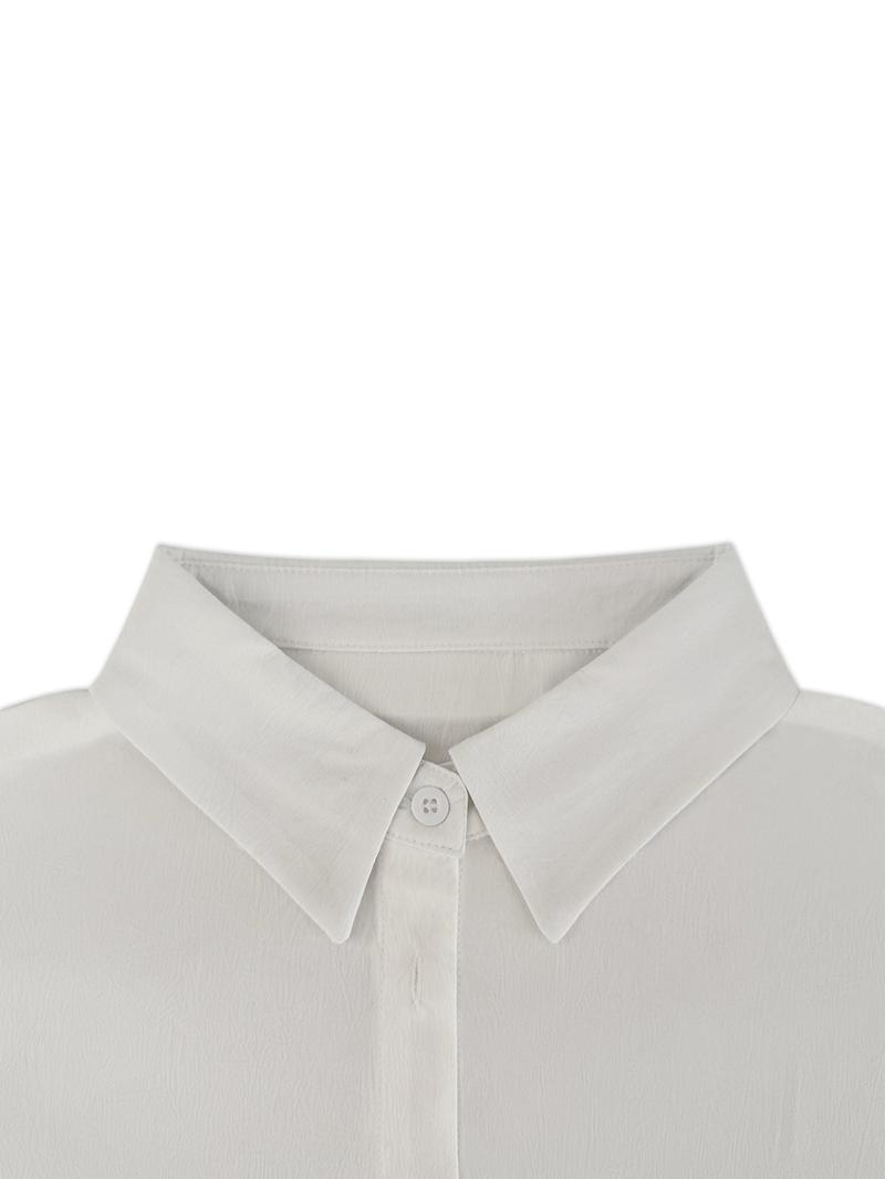 Women's slim-fit button-down long-sleeved casual shirt, spring and summer casual long-sleeved top, suitable for daily commuting wear.