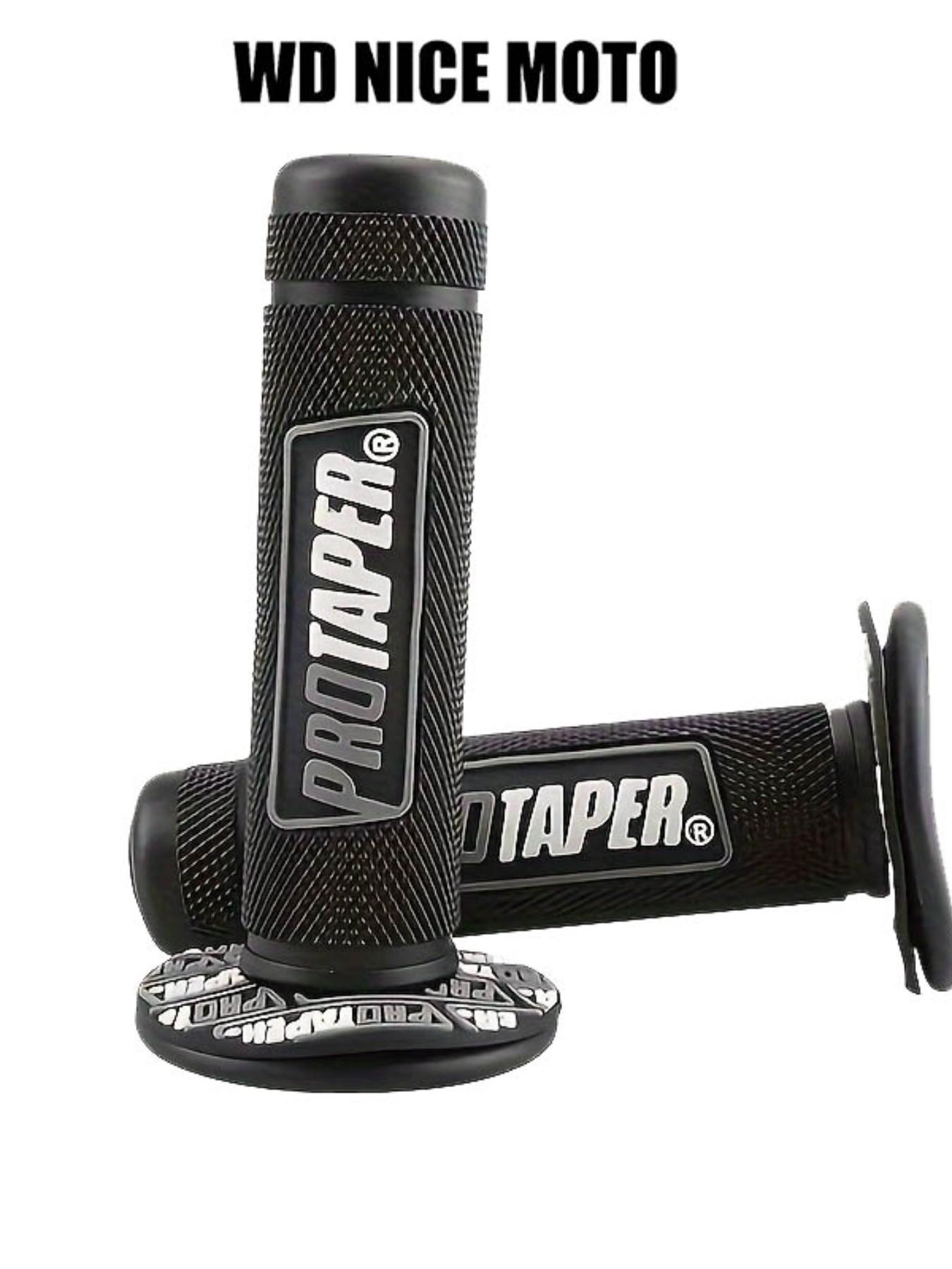 WD Nice Moto Motorcycle Handle Grips, 7/8" 22mm Universal Handlebar Rubber Gel, Comfortable Hand Grip for Motocross & Dirt Bikes