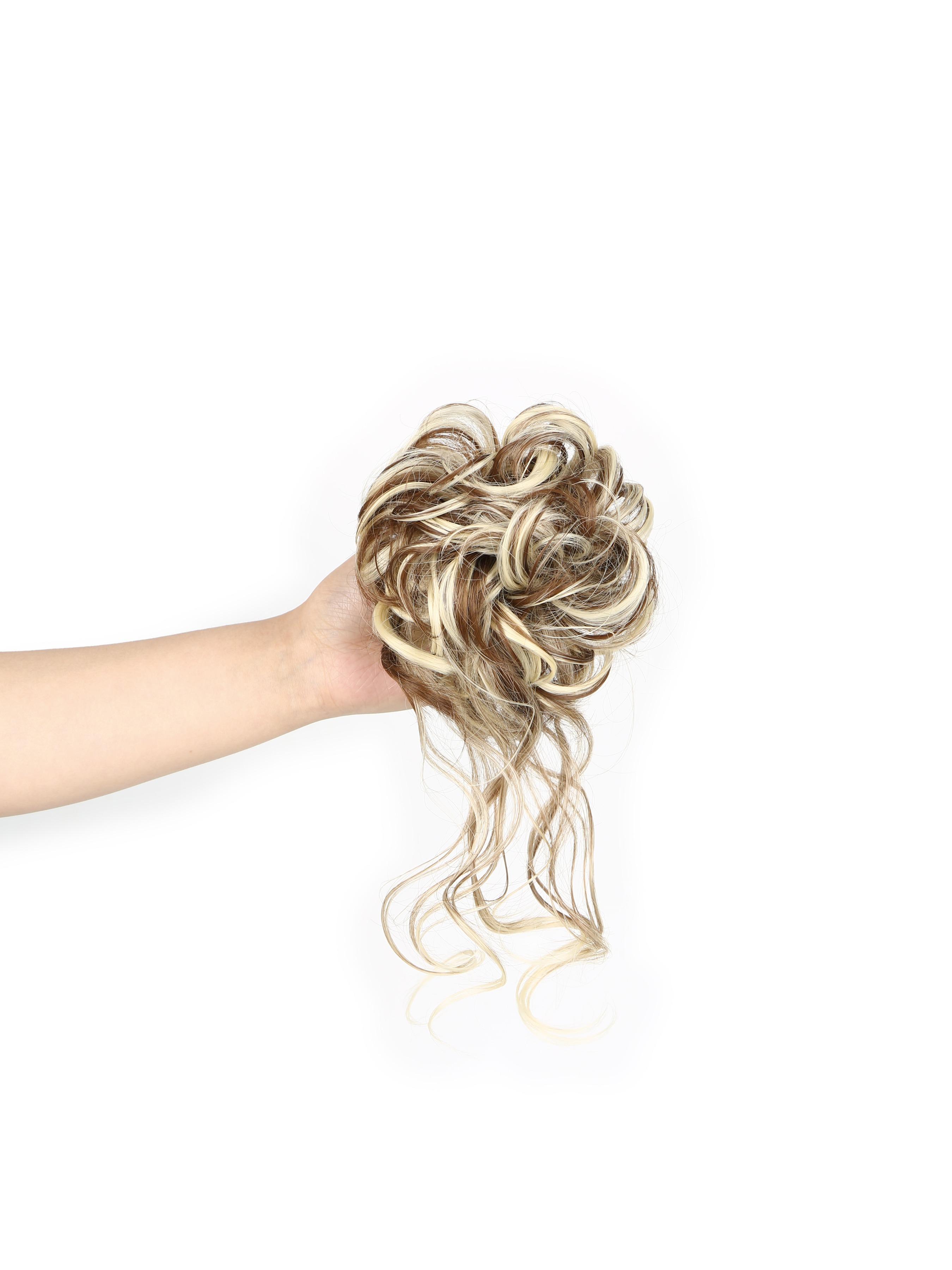 10 INCH Messy Bun Synthetic Extension Hair Piece Tousled Updo Hair Buns Extension Elastic Hair Band Hair Pieces Synthetic Curly Hair Bun Scrunchie Wavy Synthetic Hair For Women Girls