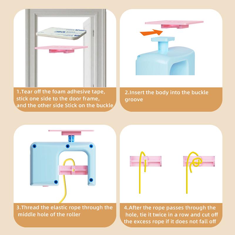 Interactive Hanging Cat Retractable String Toys for Indoor Kittens & Bored Adult Cats with 3 Flying Feathers Automatic Electric Teaser Rechargeable Blue Cat Toy