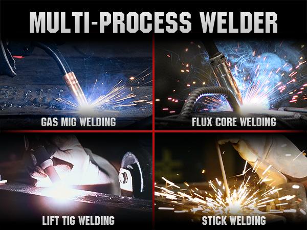 YESWELDER MIG-140DS-PRO Gas Gasless MIG Welder 140Amp | Synergic MIG Control, Dual Volts 110/220V & Large Digital Display | Gas/Flux Core/Lift TIG/Stick 4-in-1 Welding Machine