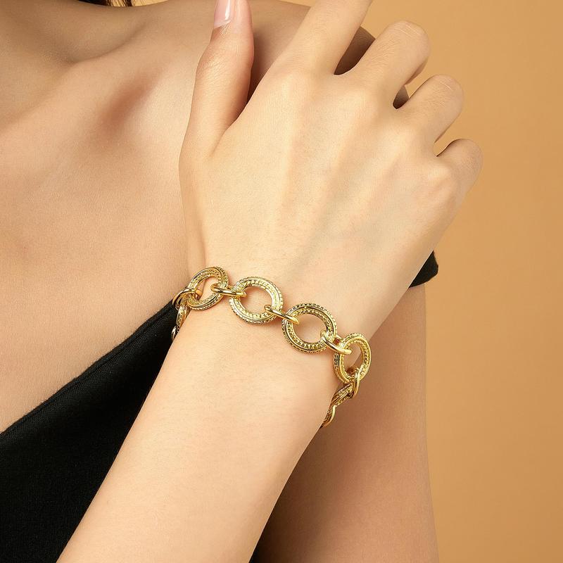 Aprilery 3 PCS Trendy Twisted Cable Cuff Bracelet Stack for Women | Adjustable Elastic Wire Cuff & Bangle Set Jewelry Gift