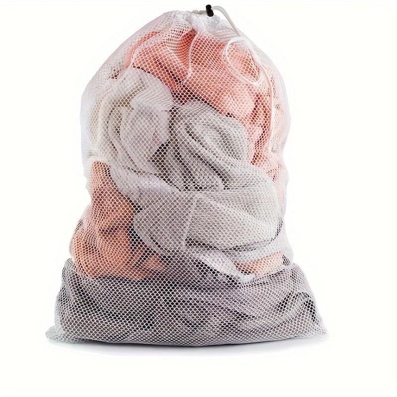 Portable Drawstring Laundry Bag, Mesh Laundry Bag for Travel, Laundry Wash Bag, Clothes Storage Solution, Essential Laundry Room Accessory