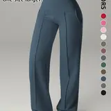 【Black Friday】Women's Plain Loose Straight Leg Pants, High Waist Sporty Casual Sweatpants with Pockets, Daily Wear, Breathable Athleisure Bottoms (Fits Small - Size Up Recommended)