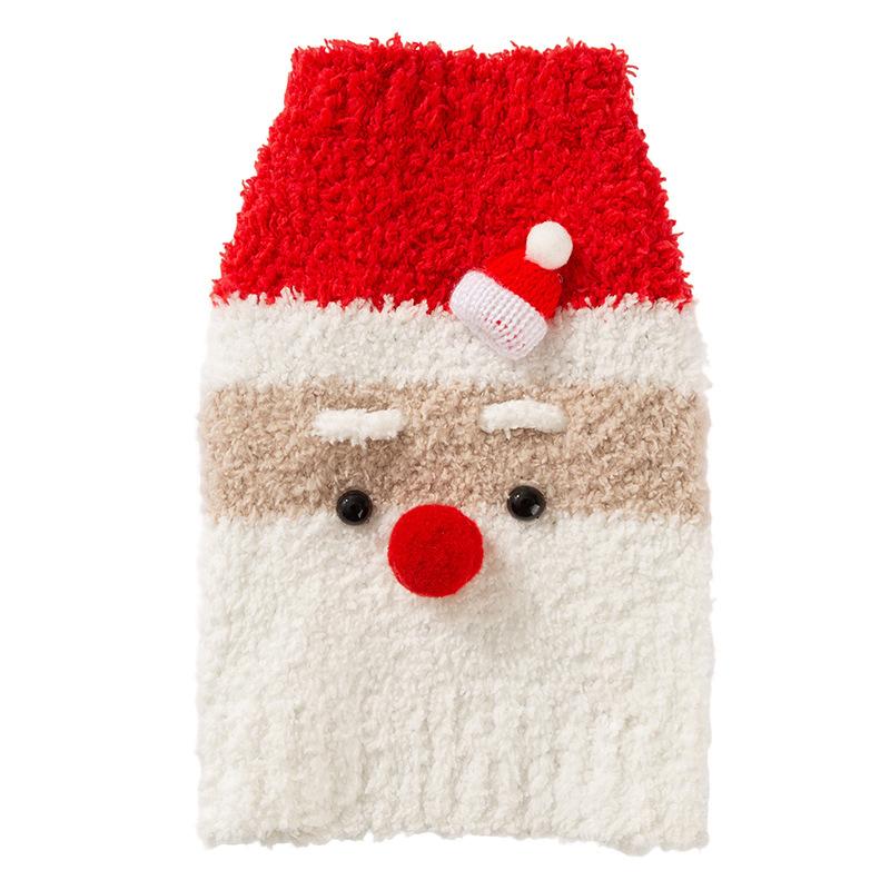 Cute Santa Claus Sleeveless Warm Sweater Winter Holiday New Year Outfit for Small Medium Dogs Cats