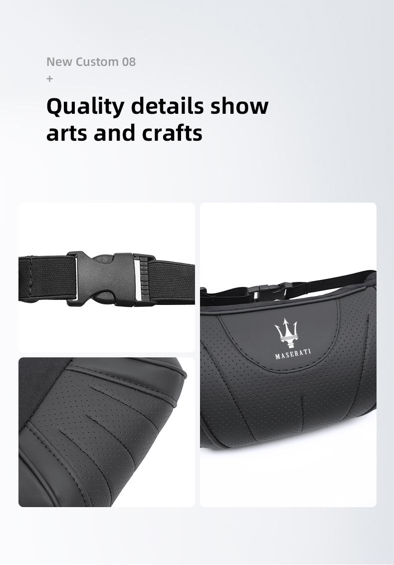 Car Headrest Neck Support Seat Lumbar Cushion Neck Pillow For Maserati Quattroporte GranTurismo MC20 Levante Ghibli Grecale President GranCabrio Coupe Spyder