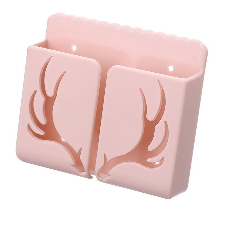 Wall-Mounted Remote Control Storage Box, Phone Charging Stand, Office Supplies Organizer, Convenient Hanging Compartment, 1pc