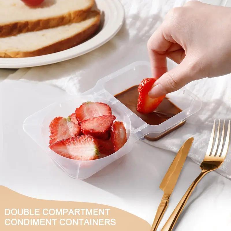 10/30pcs Transparent Reusable Snack Containers Set with Lids, Stackable Plastic Dual-Layer Leak-Proof Food Storage, Portable Kitchen & Camping