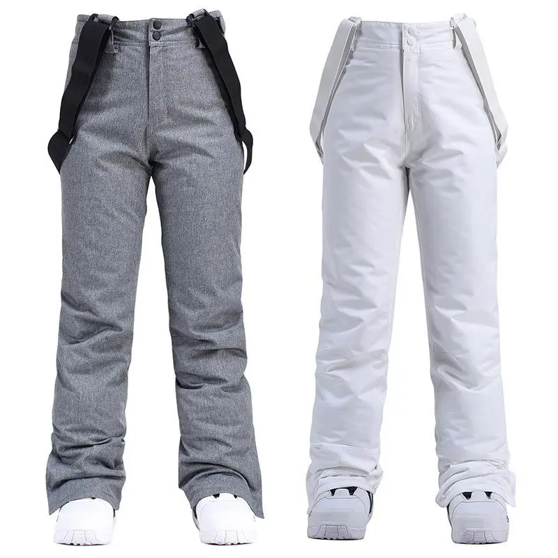New Ski Pants for Men and Women Single/Double Board Windproof Waterproof Detachable Elastic Waist Thickened Warm Cotton Ski Pants