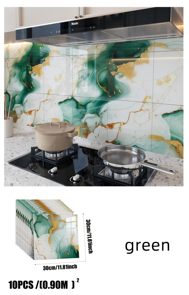 10/30 Pcs Marble Peel and Stick Wallpaper Tiles | Waterproof Vinyl Backsplash Panels for Bathroom, Kitchen & Living Room | Self-Adhesive with Blue/Gold/Grey/White Marble Patterns | 11.8in*11.8in (30cm*30cm) - Tool-Free Installation, No Glue Needed