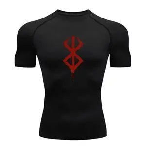 Berserk Guts Men's Compression Shirt | Anime Print Quick Dry Workout Top for Gym & Running | Tight Fit ZY0032