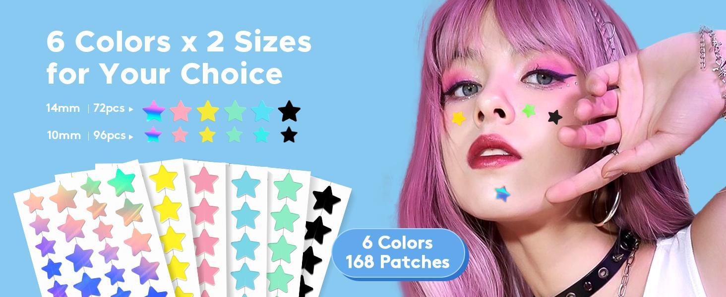 LitBear Gentle Pimple Patch, 168 Patches Star Pimple Patches with Tea Tree Oil & Centella Oil, Hydrocolloid Acne Patches for Face Cute Zit Patches Pimple Stickers Acne Dots