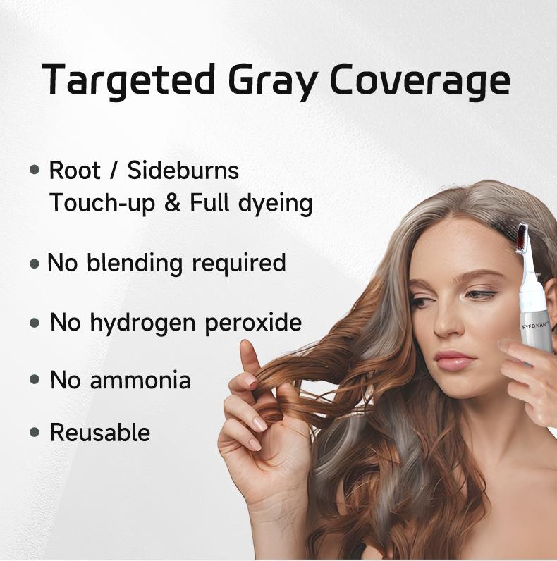 PYEONAN Unisex hair dye Cream, Herbal Extracts for Gray Hair, Touch-up & Full Coverage, No Blending Required, 2-in-1 for Gray Coverage and Hair Care, Transform Grays to Black or Dark Brown Naturally Hair color 2.8 Oz./80g Springtok Haircare  Woody Scent