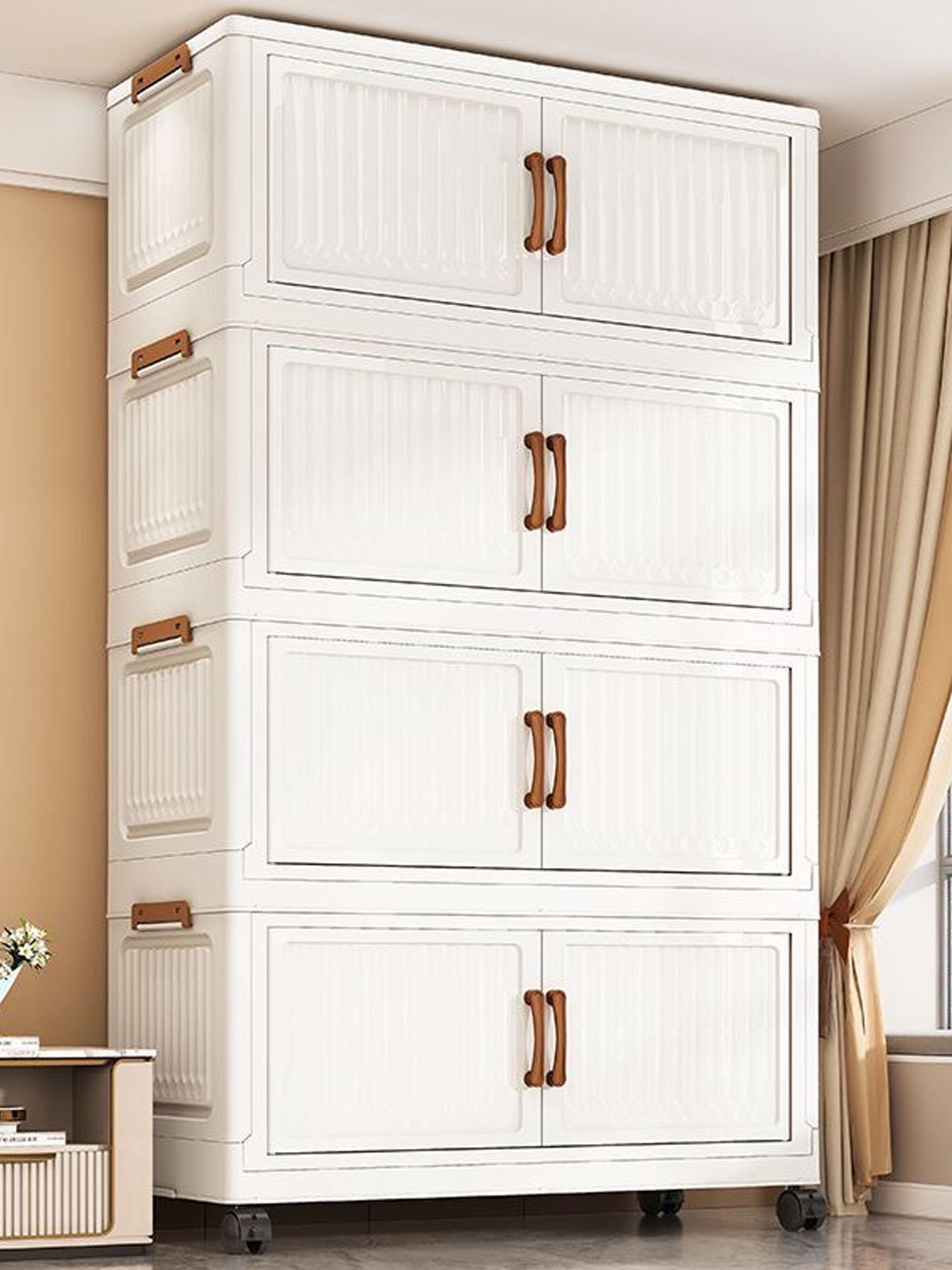 Foldable Snack Storage Rack, Multi-Layer Toy Organizer, Home Kitchen Cabinet, Living Room Display Shelf, Space-Saving Design, Organizing