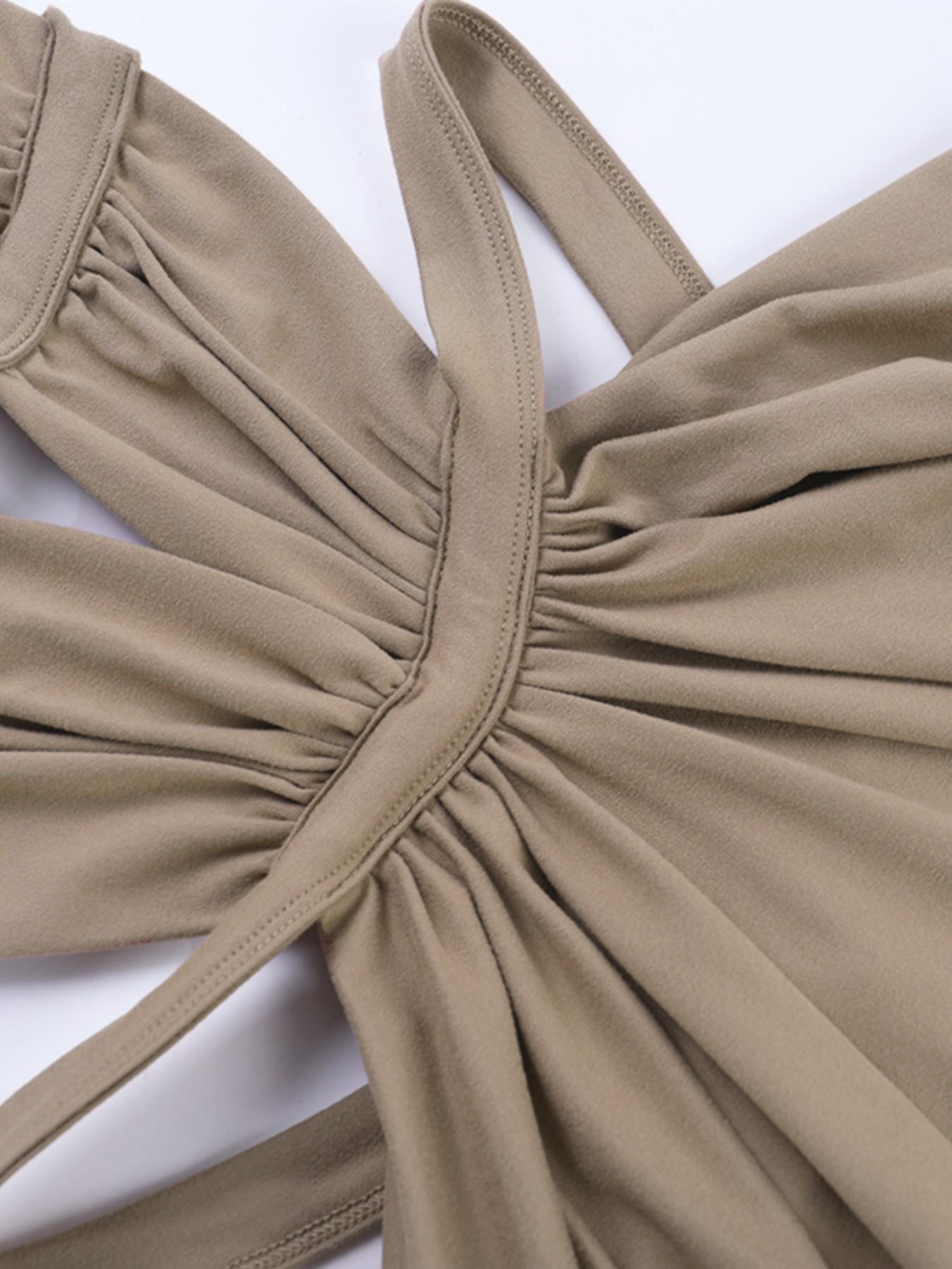 Shimmering Ribbon Vacation Cutout Dress, Elegant Hollow Out Design, Perfect for Summer Parties, Chic and Comfortable Evening Wear Shimmering Ribbon Vacation Cutout Dress, Elegant Hollow Out Design, Perfect for Summer Parties, Chic and Comfortable Evening Wear