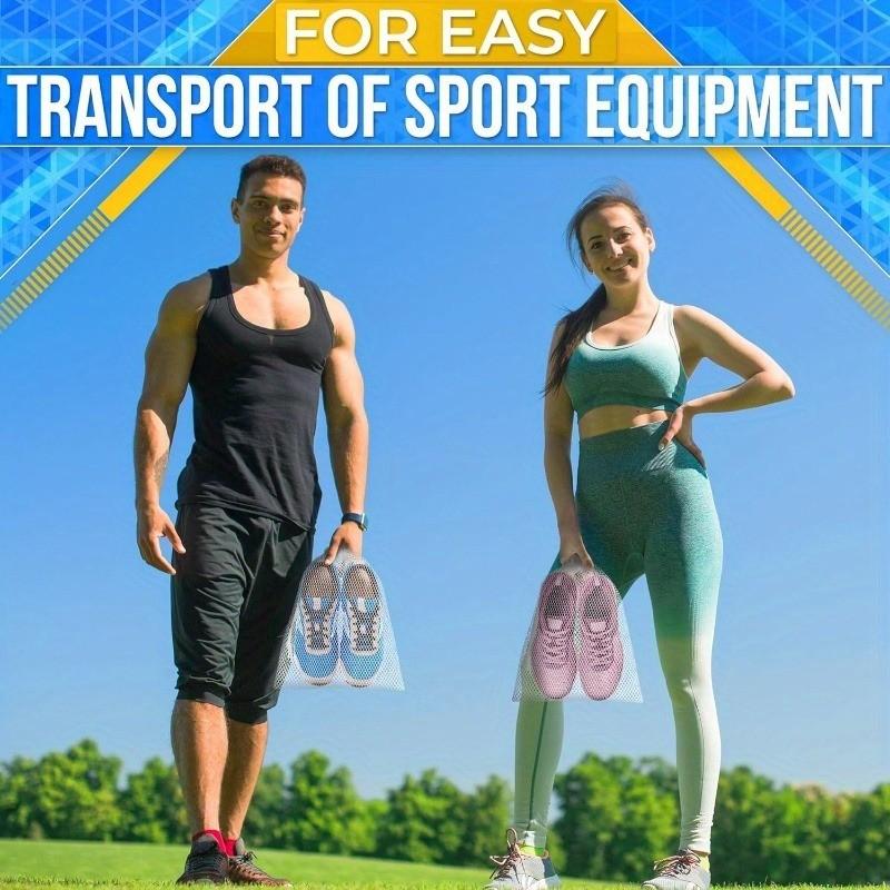 Drawstring Mesh Bag Set, Durable Lightweight Breathable Storage Bags, Ideal for Travel Swimming Sports Equipment Organization, Ball Bags, Gym Bags