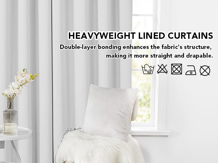 100% Blackout Curtains (2 Panels) - Thermal Insulated, Soundproof & Cold-Proof Grommet & Back Tab Drapes for Living Room & Bedroom by Deconovo