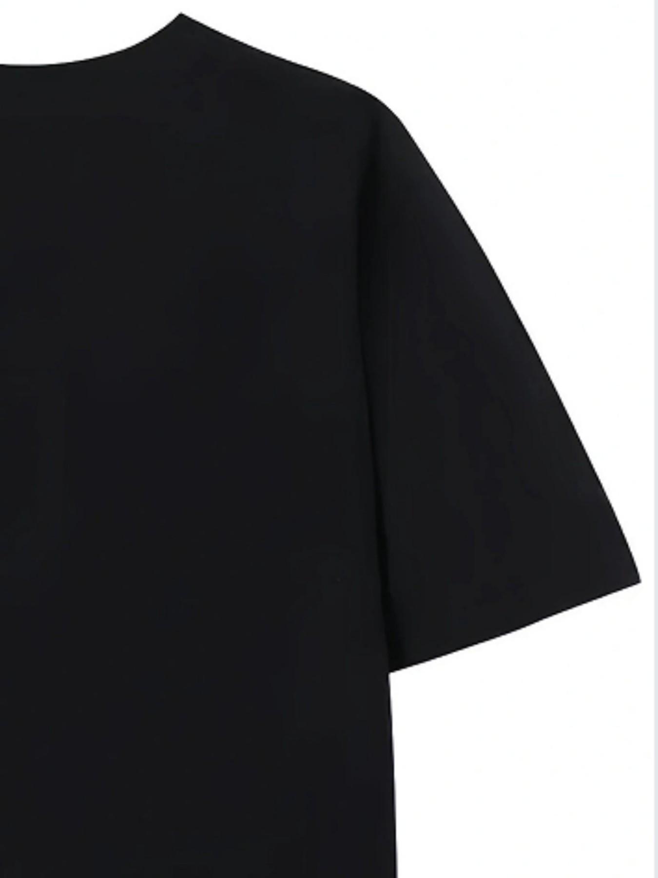 Men's Short Sleeve T-Shirt, Gothic Skull Cross Print, Casual Loose Fit, Breathable Round Neck, Streetwear Fashion, All Seasons