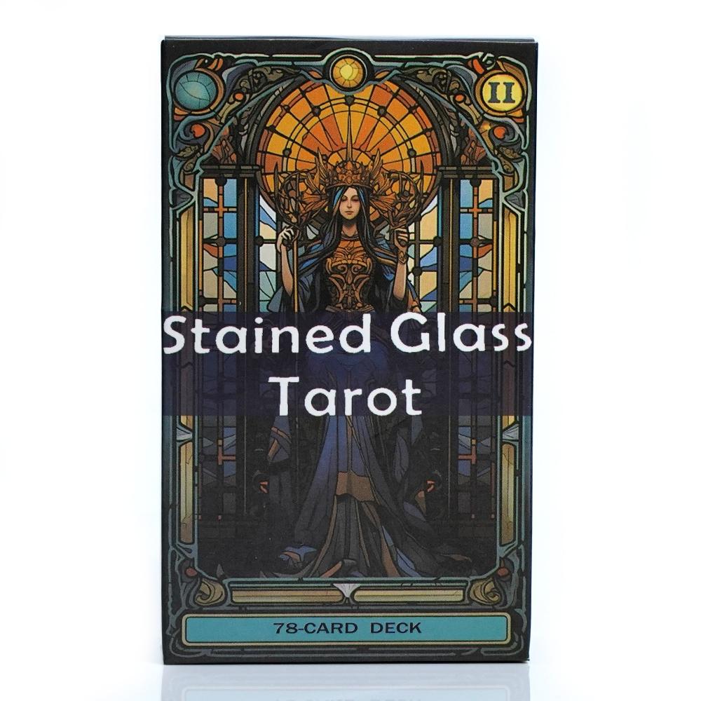 Tarot Cards Deck, Card Set, 78pcs Stained Glass Tarot Cards, Entertainment Game for Family Gatherings, Family Fun, Divination Board, Classic Future Telling, Party Game